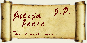 Julija Pecić vizit kartica